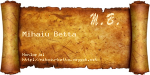 Mihaiu Betta névjegykártya